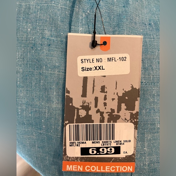 4/$25 NWT Men’s Blue Button Down Shirt Size XXL - Picture 13 of 13